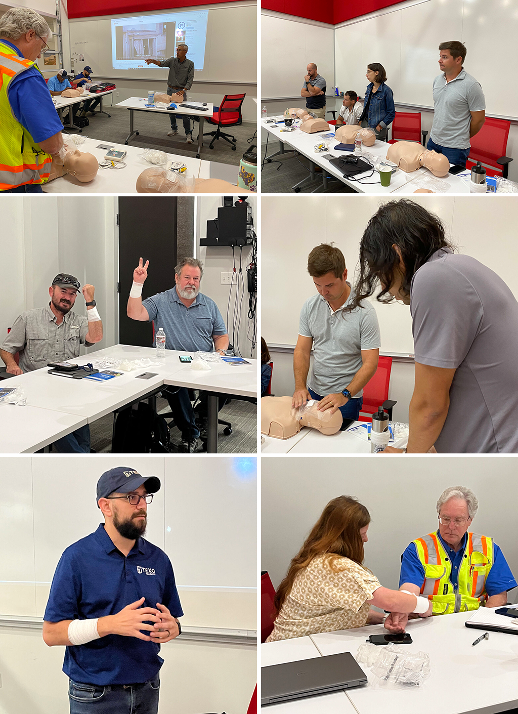 First Aid Training with TEXO Skiles Group Collage