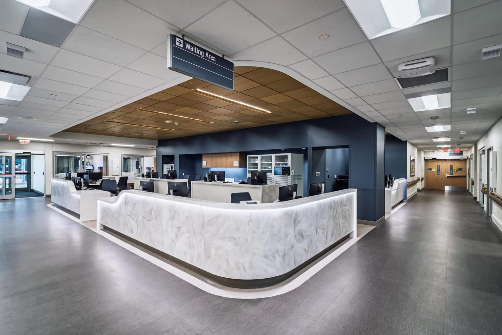 hospital-construction-lobby-entrance This stunning hospital lobby entrance is yet another example of why Skiles Group is one of the best hospital construction companies in the U.S.